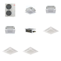 MITSUBISHI ELECTRIC Mitsubishi Multi-Zone 36000 BTU R-454B 20 SEER2 3-Zone 2'x2' Ceiling Cassette Mini Split Heat Pump System - 9K+12K+12K