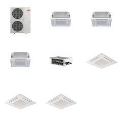 MITSUBISHI ELECTRIC Mitsubishi Multi-Zone 48000 BTU R-454B 20 SEER2 3-Zone 2'x2' Ceiling Cassette Mini Split Heat Pump System - 12K+12K+12K