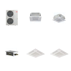 MITSUBISHI ELECTRIC Mitsubishi Multi-Zone 48000 BTU R-454B 20 SEER2 2-Zone 2'x2' Ceiling Cassette Mini Split Heat Pump System - 12K+15K