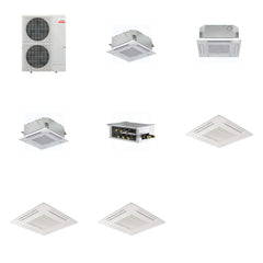 MITSUBISHI ELECTRIC Mitsubishi Multi-Zone 48000 BTU R-454B 20 SEER2 3-Zone 2'x2' Ceiling Cassette Mini Split Heat Pump System - 9K+12K+15K