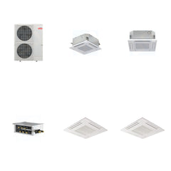 MITSUBISHI ELECTRIC Mitsubishi Multi-Zone 48000 BTU R-454B 20 SEER2 2-Zone 2'x2' Ceiling Cassette Mini Split Heat Pump System - 9K+12K