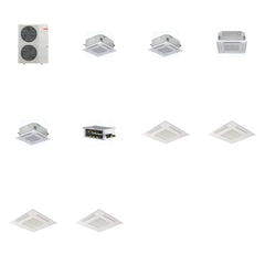 MITSUBISHI ELECTRIC Mitsubishi Multi-Zone 36000 BTU R-454B 20 SEER2 4-Zone 2'x2' Ceiling Cassette Mini Split Heat Pump System - 9K+9K+12K+15K