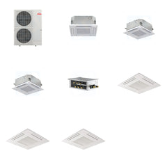 MITSUBISHI ELECTRIC Mitsubishi Multi-Zone 48000 BTU R-454B 20 SEER2 3-Zone 2'x2' Ceiling Cassette Mini Split Heat Pump System - 12K+15K+15K