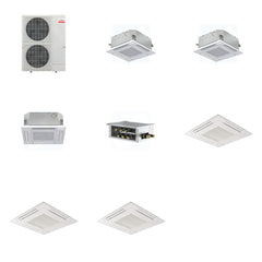 MITSUBISHI ELECTRIC Mitsubishi Multi-Zone 36000 BTU R-454B 20 SEER2 3-Zone 2'x2' Ceiling Cassette Mini Split Heat Pump System - 9K+9K+12K
