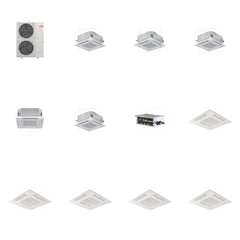 MITSUBISHI ELECTRIC Mitsubishi Multi-Zone 48000 BTU R-454B 20 SEER2 5-Zone 2'x2' Ceiling Cassette Mini Split Heat Pump System - 9K+9K+9K+12K+15K
