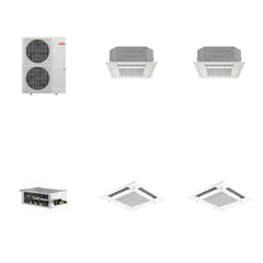 MITSUBISHI ELECTRIC Mitsubishi Multi-Zone 48000 BTU R-454B 20 SEER2 2-Zone 3'x3' Ceiling Cassette Mini Split Heat Pump System - 12K+30K