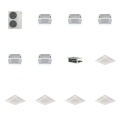 MITSUBISHI ELECTRIC Mitsubishi Multi-Zone 48000 BTU R-454B 20 SEER2 5-Zone 2'x2' Ceiling Cassette Mini Split Heat Pump System - 12K+12K+12K+12K+12K