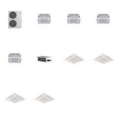 MITSUBISHI ELECTRIC Mitsubishi Multi-Zone 48000 BTU R-454B 20 SEER2 4-Zone 2'x2' Ceiling Cassette Mini Split Heat Pump System - 12K+12K+12K+12K