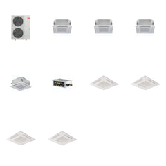 MITSUBISHI ELECTRIC Mitsubishi Multi-Zone 48000 BTU R-454B 20 SEER2 4-Zone 2'x2' Ceiling Cassette Mini Split Heat Pump System - 12K+12K+12K+15K