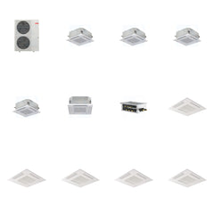 MITSUBISHI ELECTRIC Mitsubishi Multi-Zone 48000 BTU R-454B 20 SEER2 5-Zone 2'x2' Ceiling Cassette Mini Split Heat Pump System - 9K+9K+9K+9K+12K