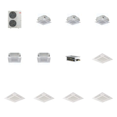 MITSUBISHI ELECTRIC Mitsubishi Multi-Zone 48000 BTU R-454B 20 SEER2 5-Zone 2'x2' Ceiling Cassette Mini Split Heat Pump System - 9K+9K+9K+12K+12K