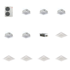 MITSUBISHI ELECTRIC Mitsubishi Multi-Zone 48000 BTU R-454B 20 SEER2 5-Zone 2'x2' Ceiling Cassette Mini Split Heat Pump System - 9K+9K+9K+9K+9K