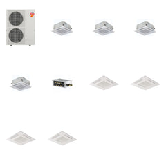 MITSUBISHI ELECTRIC Mitsubishi Multi-Zone 60000 BTU R-454B 20 SEER2 4-Zone 2'x2' Ceiling Cassette Mini Split Heat Pump System - 15K+15K+15K+15K