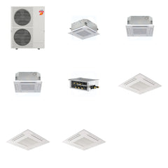 MITSUBISHI ELECTRIC Mitsubishi Multi-Zone 60000 BTU R-454B 20 SEER2 3-Zone 2'x2' Ceiling Cassette Mini Split Heat Pump System - 9K+12K+12K