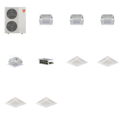 MITSUBISHI ELECTRIC Mitsubishi Multi-Zone 60000 BTU R-454B 20 SEER2 4-Zone 2'x2' Ceiling Cassette Mini Split Heat Pump System - 12K+12K+12K+15K