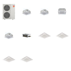 MITSUBISHI ELECTRIC Mitsubishi Multi-Zone 60000 BTU R-454B 20 SEER2 4-Zone 2'x2' Ceiling Cassette Mini Split Heat Pump System - 9K+9K+12K+15K