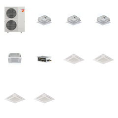 MITSUBISHI ELECTRIC Mitsubishi Multi-Zone 60000 BTU R-454B 20 SEER2 4-Zone 2'x2' Ceiling Cassette Mini Split Heat Pump System - 9K+9K+9K+12K
