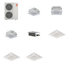 MITSUBISHI ELECTRIC Mitsubishi Multi-Zone 60000 BTU R-454B 20 SEER2 3-Zone 2'x2' Ceiling Cassette Mini Split Heat Pump System - 9K+12K+15K