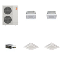 MITSUBISHI ELECTRIC Mitsubishi Multi-Zone 60000 BTU R-454B 20 SEER2 2-Zone 2'x2' Ceiling Cassette Mini Split Heat Pump System - 12K+12K