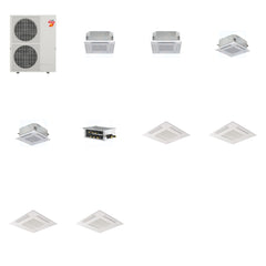 MITSUBISHI ELECTRIC Mitsubishi Multi-Zone 60000 BTU R-454B 20 SEER2 4-Zone 2'x2' Ceiling Cassette Mini Split Heat Pump System - 12K+12K+15K+15K