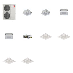 MITSUBISHI ELECTRIC Mitsubishi Multi-Zone 60000 BTU R-454B 20 SEER2 4-Zone 2'x2' Ceiling Cassette Mini Split Heat Pump System - 9K+9K+12K+12K