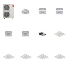 MITSUBISHI ELECTRIC Mitsubishi Multi-Zone 60000 BTU R-454B 20 SEER2 5-Zone 2'x2' Ceiling Cassette Mini Split Heat Pump System - 9K+12K+12K+12K+12K