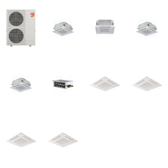 MITSUBISHI ELECTRIC Mitsubishi Multi-Zone 60000 BTU R-454B 20 SEER2 4-Zone 2'x2' Ceiling Cassette Mini Split Heat Pump System - 9K+12K+15K+15K