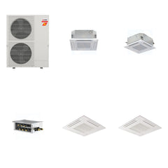 MITSUBISHI ELECTRIC Mitsubishi Multi-Zone 60000 BTU R-454B 20 SEER2 2-Zone 2'x2' Ceiling Cassette Mini Split Heat Pump System - 12K+15K