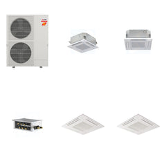 MITSUBISHI ELECTRIC Mitsubishi Multi-Zone 60000 BTU R-454B 20 SEER2 2-Zone 2'x2' Ceiling Cassette Mini Split Heat Pump System - 9K+12K