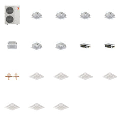 MITSUBISHI ELECTRIC Mitsubishi Multi-Zone 60000 BTU R-454B 20 SEER2 7-Zone 2'x2' Ceiling Cassette Mini Split Heat Pump System - 9K+9K+9K+9K+12K+15K+15K