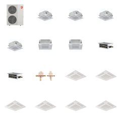MITSUBISHI ELECTRIC Mitsubishi Multi-Zone 60000 BTU R-454B 20 SEER2 6-Zone 2'x2' Ceiling Cassette Mini Split Heat Pump System - 9K+9K+9K+9K+12K+12K