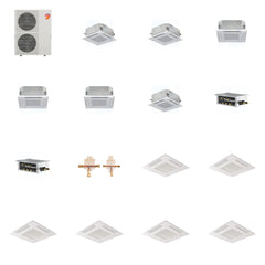 MITSUBISHI ELECTRIC Mitsubishi Multi-Zone 60000 BTU R-454B 20 SEER2 6-Zone 2'x2' Ceiling Cassette Mini Split Heat Pump System - 9K+9K+12K+12K+12K+15K