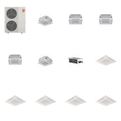 MITSUBISHI ELECTRIC Mitsubishi Multi-Zone 60000 BTU R-454B 20 SEER2 5-Zone 2'x2' Ceiling Cassette Mini Split Heat Pump System - 9K+12K+12K+12K+15K