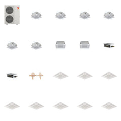 MITSUBISHI ELECTRIC Mitsubishi Multi-Zone 60000 BTU R-454B 20 SEER2 8-Zone 2'x2' Ceiling Cassette Mini Split Heat Pump System - 9K+9K+9K+9K+9K+9K+12K+12K