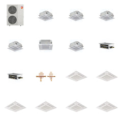 MITSUBISHI ELECTRIC Mitsubishi Multi-Zone 60000 BTU R-454B 20 SEER2 6-Zone 2'x2' Ceiling Cassette Mini Split Heat Pump System - 9K+9K+9K+9K+12K+15K