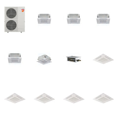 MITSUBISHI ELECTRIC Mitsubishi Multi-Zone 60000 BTU R-454B 20 SEER2 5-Zone 2'x2' Ceiling Cassette Mini Split Heat Pump System - 12K+12K+12K+12K+15K