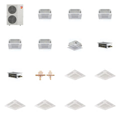 MITSUBISHI ELECTRIC Mitsubishi Multi-Zone 60000 BTU R-454B 20 SEER2 6-Zone 2'x2' Ceiling Cassette Mini Split Heat Pump System - 12K+12K+12K+12K+12K+15K
