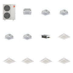 MITSUBISHI ELECTRIC Mitsubishi Multi-Zone 60000 BTU R-454B 20 SEER2 5-Zone 2'x2' Ceiling Cassette Mini Split Heat Pump System - 12K+15K+15K+15K+15K