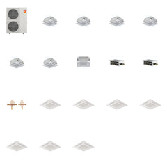 MITSUBISHI ELECTRIC Mitsubishi Multi-Zone 60000 BTU R-454B 20 SEER2 7-Zone 2'x2' Ceiling Cassette Mini Split Heat Pump System - 9K+9K+9K+9K+9K+9K+12K