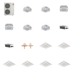 MITSUBISHI ELECTRIC Mitsubishi Multi-Zone 60000 BTU R-454B 20 SEER2 6-Zone 2'x2' Ceiling Cassette Mini Split Heat Pump System - 9K+9K+12K+12K+15K+15K