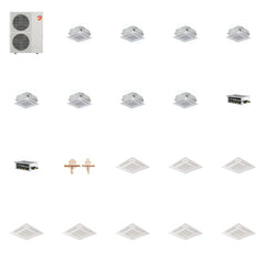 MITSUBISHI ELECTRIC Mitsubishi Multi-Zone 60000 BTU R-454B 20 SEER2 8-Zone 2'x2' Ceiling Cassette Mini Split Heat Pump System - 9K+9K+9K+9K+9K+9K+9K+9K