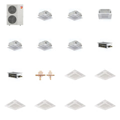 MITSUBISHI ELECTRIC Mitsubishi Multi-Zone 60000 BTU R-454B 20 SEER2 6-Zone 2'x2' Ceiling Cassette Mini Split Heat Pump System - 9K+9K+12K+15K+15K+15K