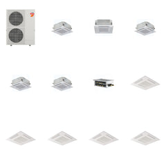 MITSUBISHI ELECTRIC Mitsubishi Multi-Zone 60000 BTU R-454B 20 SEER2 5-Zone 2'x2' Ceiling Cassette Mini Split Heat Pump System - 9K+12K+15K+15K+15K