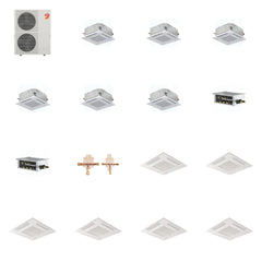 MITSUBISHI ELECTRIC Mitsubishi Multi-Zone 60000 BTU R-454B 20 SEER2 6-Zone 2'x2' Ceiling Cassette Mini Split Heat Pump System - 9K+9K+15K+15K+15K+15K