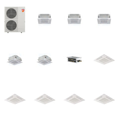 MITSUBISHI ELECTRIC Mitsubishi Multi-Zone 60000 BTU R-454B 20 SEER2 5-Zone 2'x2' Ceiling Cassette Mini Split Heat Pump System - 12K+12K+12K+15K+15K