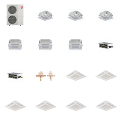 MITSUBISHI ELECTRIC Mitsubishi Multi-Zone 60000 BTU R-454B 20 SEER2 6-Zone 2'x2' Ceiling Cassette Mini Split Heat Pump System - 9K+9K+9K+12K+12K+12K