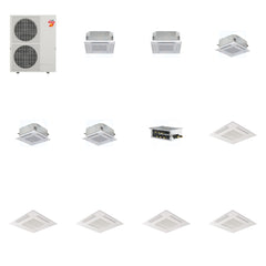 MITSUBISHI ELECTRIC Mitsubishi Multi-Zone 60000 BTU R-454B 20 SEER2 5-Zone 2'x2' Ceiling Cassette Mini Split Heat Pump System - 12K+12K+15K+15K+15K