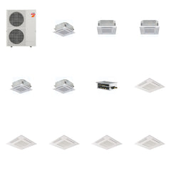 MITSUBISHI ELECTRIC Mitsubishi Multi-Zone 60000 BTU R-454B 20 SEER2 5-Zone 2'x2' Ceiling Cassette Mini Split Heat Pump System - 9K+12K+12K+15K+15K