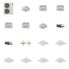 MITSUBISHI ELECTRIC Mitsubishi Multi-Zone 60000 BTU R-454B 20 SEER2 6-Zone 2'x2' Ceiling Cassette Mini Split Heat Pump System - 9K+12K+12K+12K+12K+15K