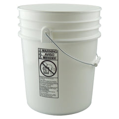 Freund 1141T05 Plastic Pails 5 gal White Includes EZ Lid